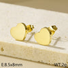 1 Pair Simple Style Heart Shape Titanium Steel Gold Plated Ear Studs