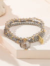 Casual Simple Style Star Leaves Heart Shape Artificial Crystal Beaded Layered Women'S Bracelets