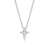 Sterling Silver White Gold Plated Elegant Vintage Style Simple Style Cross Plating Inlay Zircon Pendant Necklace