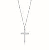 Sterling Silver White Gold Plated Elegant Vintage Style Simple Style Cross Plating Inlay Zircon Pendant Necklace