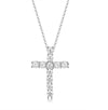 Sterling Silver White Gold Plated Elegant Vintage Style Simple Style Cross Plating Inlay Zircon Pendant Necklace