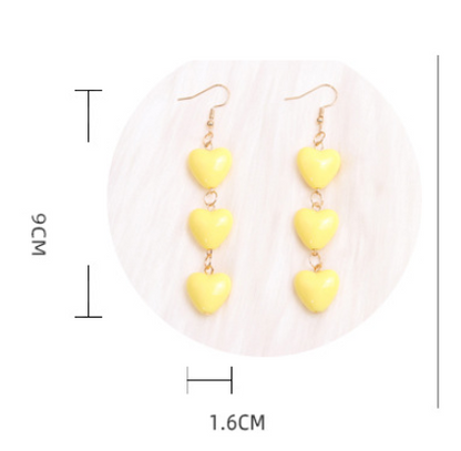 1 Pair Sweet Simple Style Heart Shape Spray Paint Arylic Drop Earrings