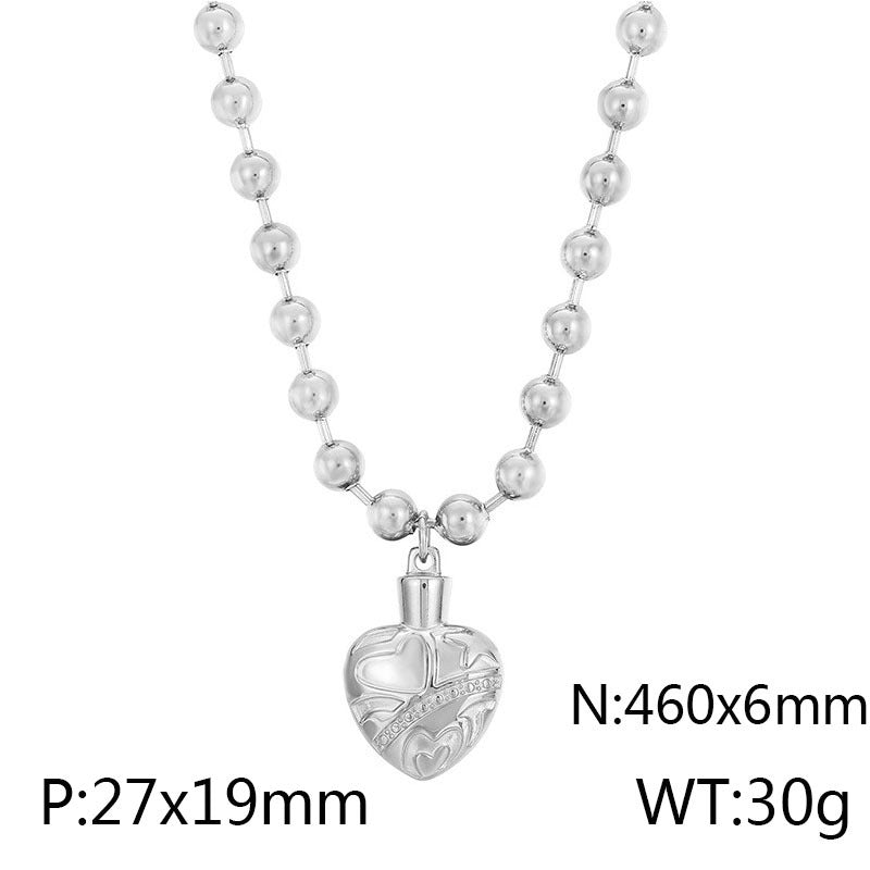 Titanium Steel Simple Style Heart Shape Inlay Rhinestones Jewelry Set