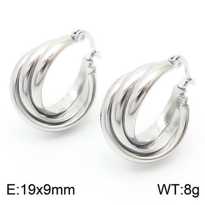 1 Pair Vintage Style U Shape Titanium Steel Hoop Earrings