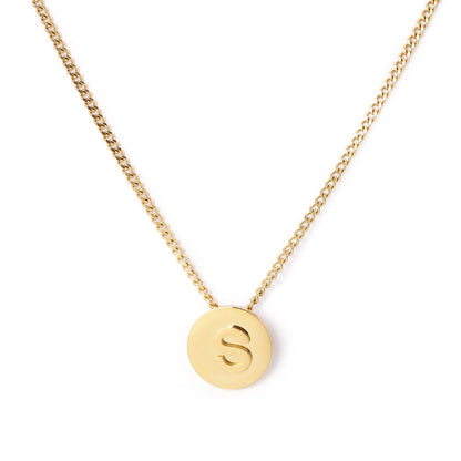 Titanium Steel Simple Style Letter Plating Pendant Necklace