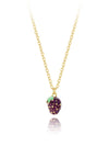 Copper 18K Gold Plated Cute Sweet Grape Watermelon Enamel Pendant Necklace
