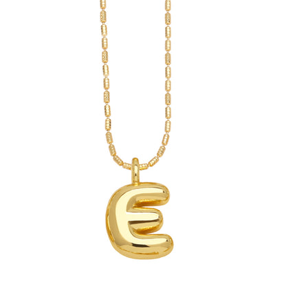 Copper Gold Plated Simple Style Letter Pendant Necklace