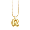 Copper Gold Plated Simple Style Letter Pendant Necklace