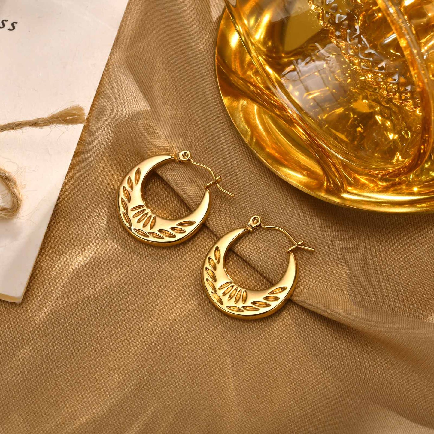 1 Pair Simple Style Geometric Stainless Steel Hoop Earrings