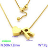 Stainless Steel Basic Letter Heart Shape Pendant Necklace