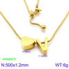 Stainless Steel Basic Letter Heart Shape Pendant Necklace