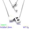 Stainless Steel Basic Letter Heart Shape Pendant Necklace