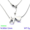 Stainless Steel Basic Letter Heart Shape Pendant Necklace