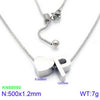 Stainless Steel Basic Letter Heart Shape Pendant Necklace