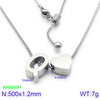 Stainless Steel Basic Letter Heart Shape Pendant Necklace