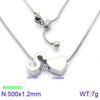 Stainless Steel Basic Letter Heart Shape Pendant Necklace