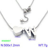 Stainless Steel Basic Letter Heart Shape Pendant Necklace