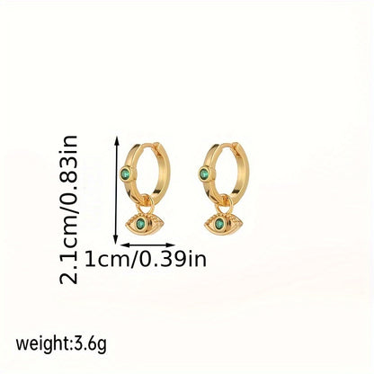 1 Pair IG Style Simple Style Devil's Eye Plating Inlay Copper Zircon 18K Gold Plated Drop Earrings