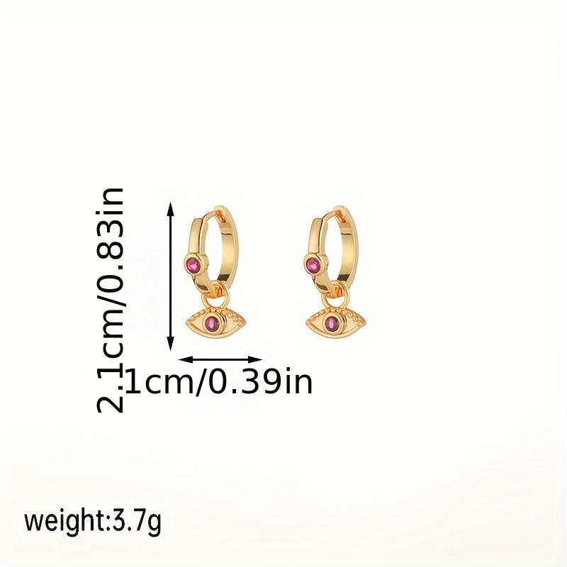 1 Pair IG Style Simple Style Devil's Eye Plating Inlay Copper Zircon 18K Gold Plated Drop Earrings