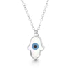 Stainless Steel 18K Gold Plated Funny Devil's Eye Inlay Artificial Pearls Shell Pendant Necklace