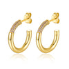 1 Pair Glam Simple Style C Shape Inlay Sterling Silver Zircon 18K Gold Plated White Gold Plated Ear Studs