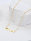 Copper 18K Gold Plated IG Style Simple Style Letter Electrocardiogram Heart Shape Hollow Out Inlay Zircon Pendant Necklace