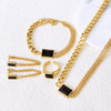 Stainless Steel 18K Gold Plated Elegant Luxurious Rectangle Plating Inlay Zircon Jewelry Set