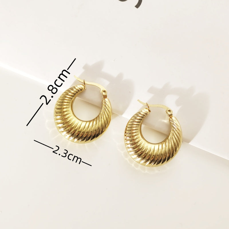 1 Pair Simple Style Geometric Titanium Steel 18K Gold Plated Earrings