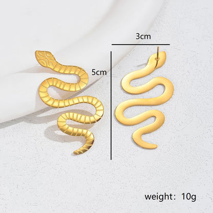 1 Pair Exaggerated Artistic Cool Style Snake Stainless Steel Ear Studs