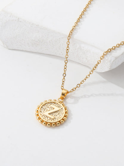 Copper 18K Gold Plated IG Style Letter Pendant Necklace