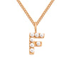 Stainless Steel 14K Gold Plated Simple Style Letter Hollow Out Inlay Artificial Pearls Pendant Necklace