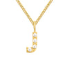 Stainless Steel 14K Gold Plated Simple Style Letter Hollow Out Inlay Artificial Pearls Pendant Necklace