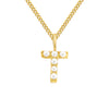 Stainless Steel 14K Gold Plated Simple Style Letter Hollow Out Inlay Artificial Pearls Pendant Necklace