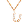 Stainless Steel 14K Gold Plated Simple Style Letter Hollow Out Inlay Artificial Pearls Pendant Necklace