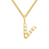 Stainless Steel 14K Gold Plated Simple Style Letter Hollow Out Inlay Artificial Pearls Pendant Necklace