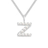 Stainless Steel 14K Gold Plated Simple Style Letter Hollow Out Inlay Artificial Pearls Pendant Necklace