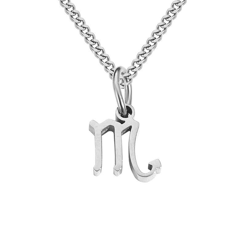 Stainless Steel Simple Style Constellation Plating Hollow Out Pendant Necklace