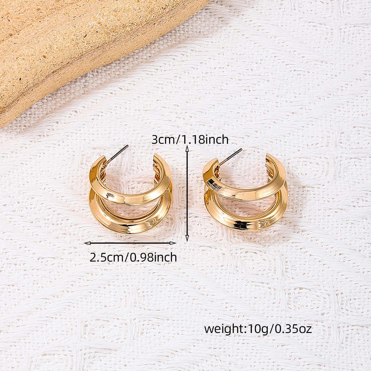 1 Pair Classic Style C Shape Alloy Ear Studs