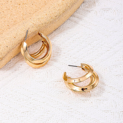 1 Pair Classic Style C Shape Alloy Ear Studs