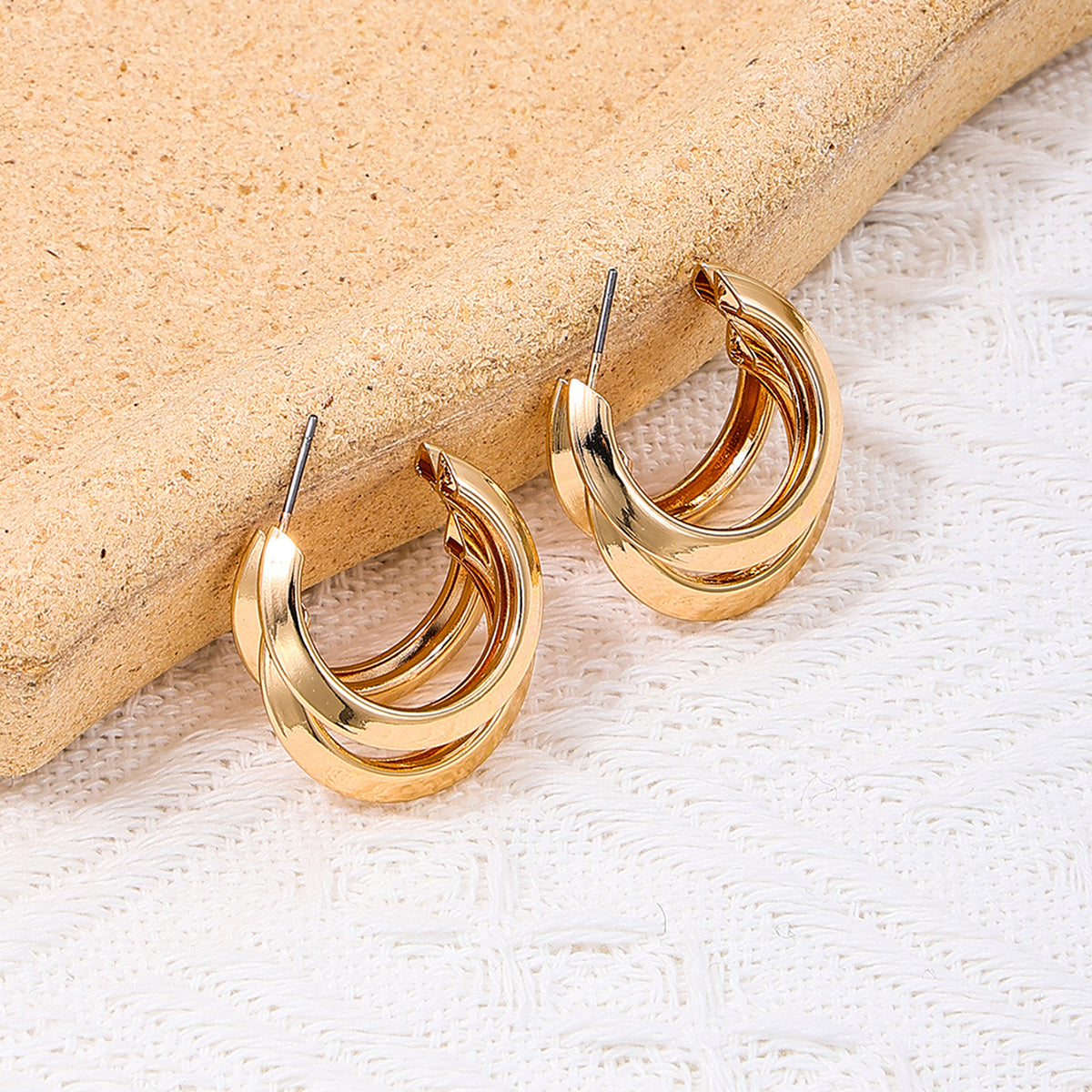 1 Pair Classic Style C Shape Alloy Ear Studs