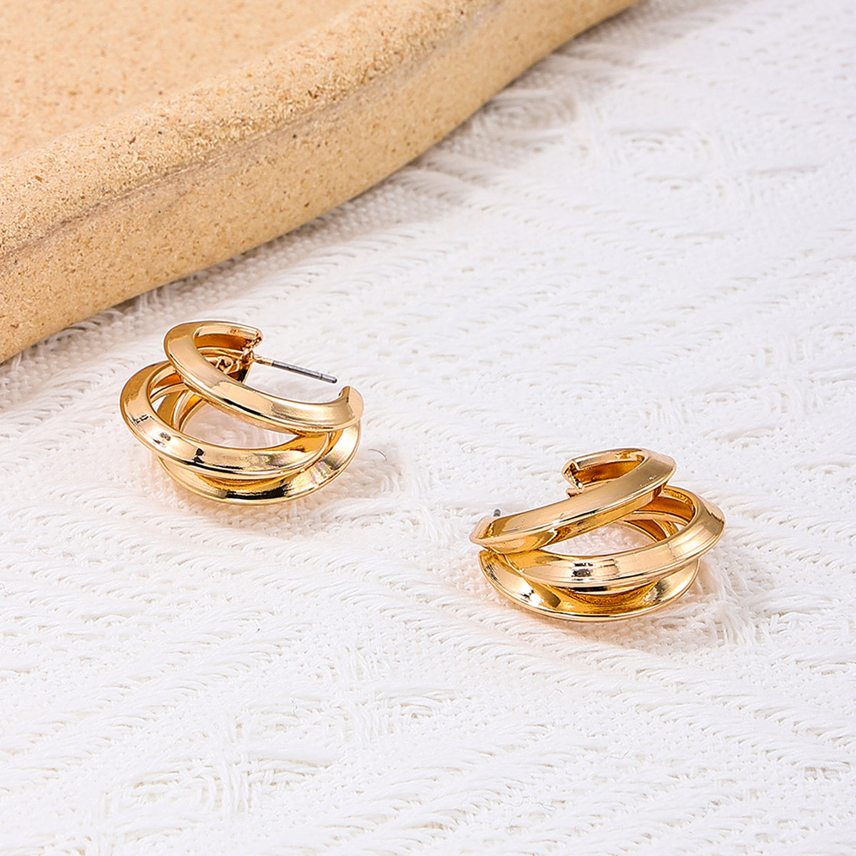 1 Pair Classic Style C Shape Alloy Ear Studs