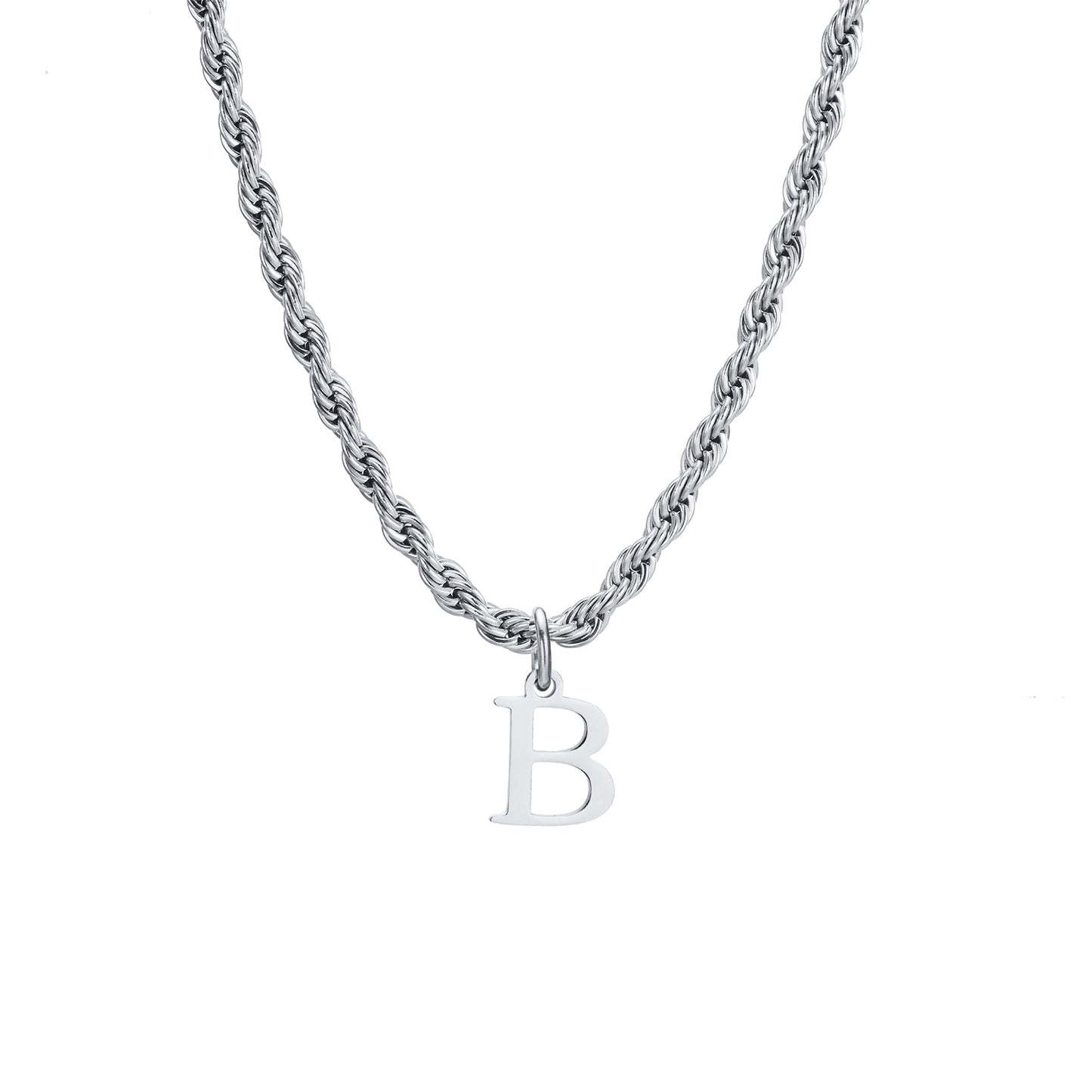 Stainless Steel Simple Style Letter Pendant Necklace