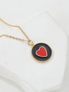 Copper 18K Gold Plated Y2K Heart Shape Enamel Pendant Necklace