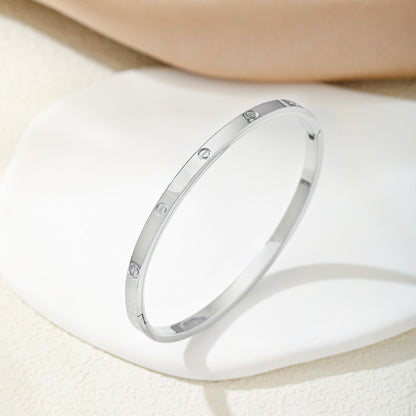 Stainless Steel Simple Style Geometric Bangle