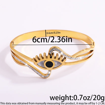 Stainless Steel Simple Style Devil's Eye Bangle