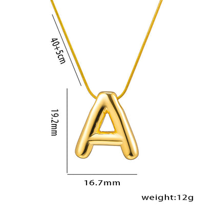 Titanium Steel Vintage Style Letter Plating Pendant Necklace