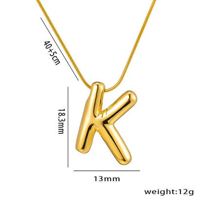 Titanium Steel Vintage Style Letter Plating Pendant Necklace