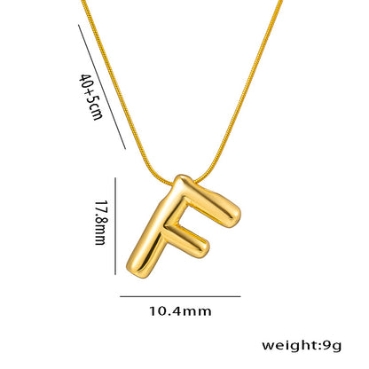 Titanium Steel Vintage Style Letter Plating Pendant Necklace