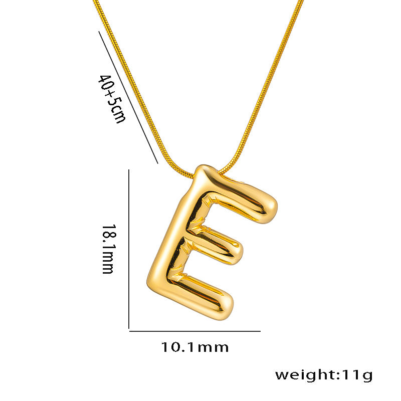 Titanium Steel Simple Style Letter Plating Pendant Necklace