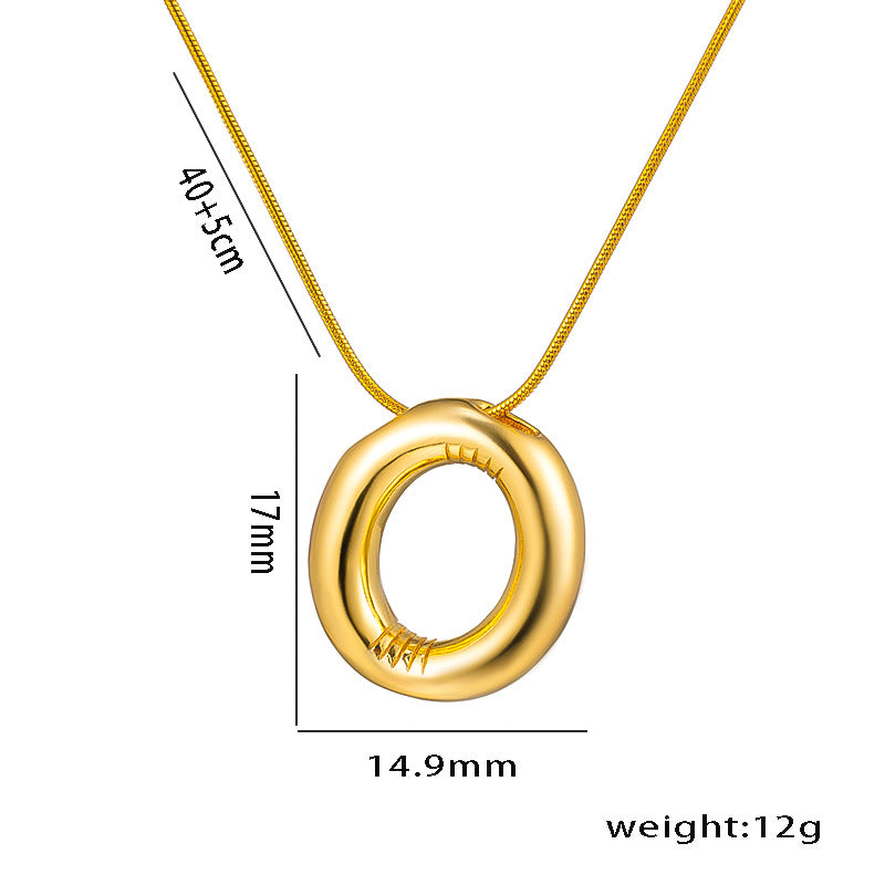 Titanium Steel Simple Style Letter Plating Pendant Necklace